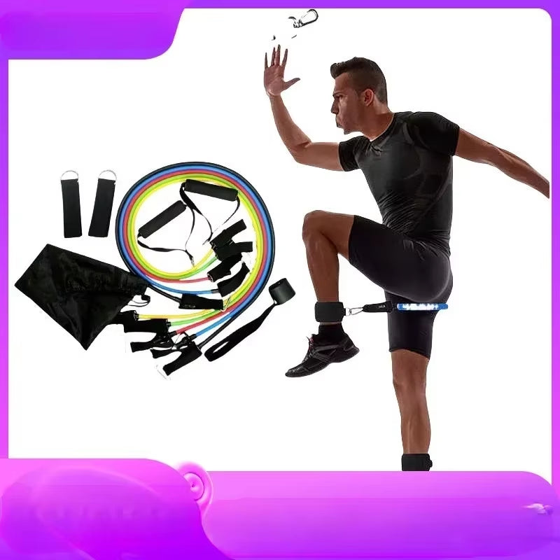 11Pcs/Set Pull Rope, Resistance Bands, Portable Fitness Equipment, Ankle Strap, Chest Expander, Elastic Exercise Band