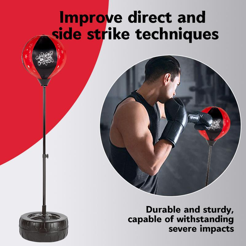 Adjustable Punching Bag with Boxing Gloves – Fun and Safe Toy for Karate, Martial Arts Training & Active Play, Perfect Gift for All Drills