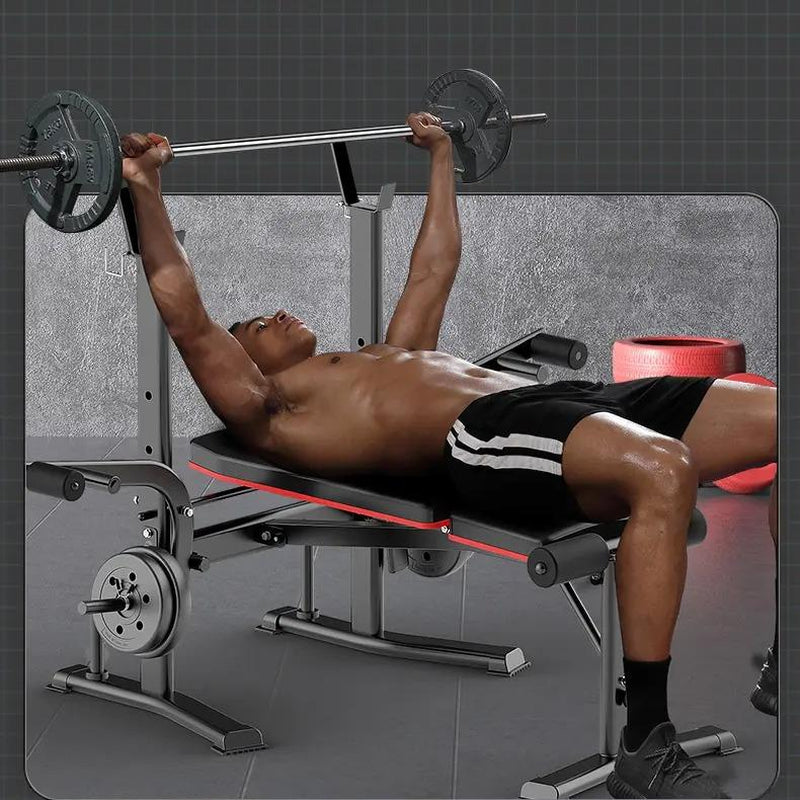 Workout Bench for Home Gym Strength Training Equipment with Preacher Curl Pad and Weight Rack Storage