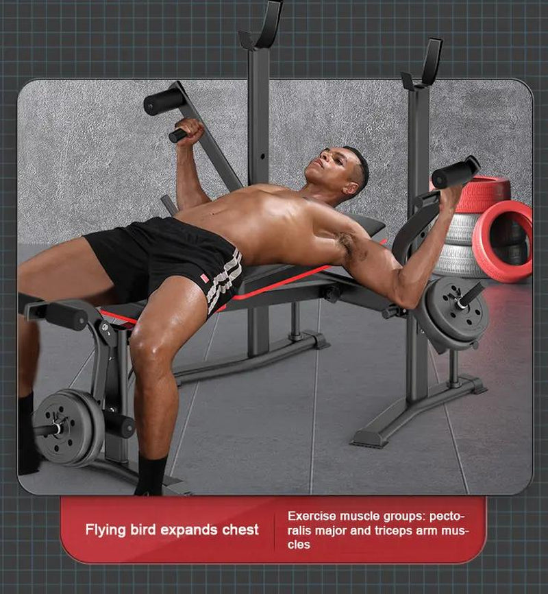 Workout Bench for Home Gym Strength Training Equipment with Preacher Curl Pad and Weight Rack Storage