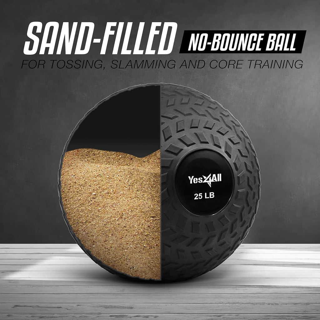 Slam Balls, 10-40Lb Weighted Ball Weight, Durable PVC Sand Filled Workout Dynamic Slam Ball for Core Strengthen