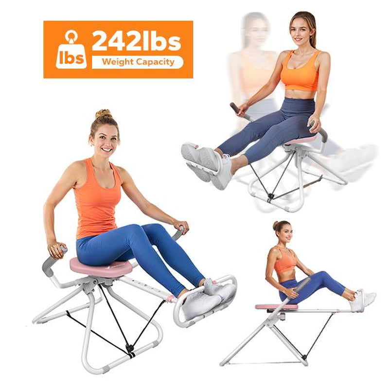 MERACH Seated Ab Crunch Trainer, Foldable Core Exercise Equipment for Home Gyms, Comfortable Multi-Functional Waist Twist Exercise Trainer