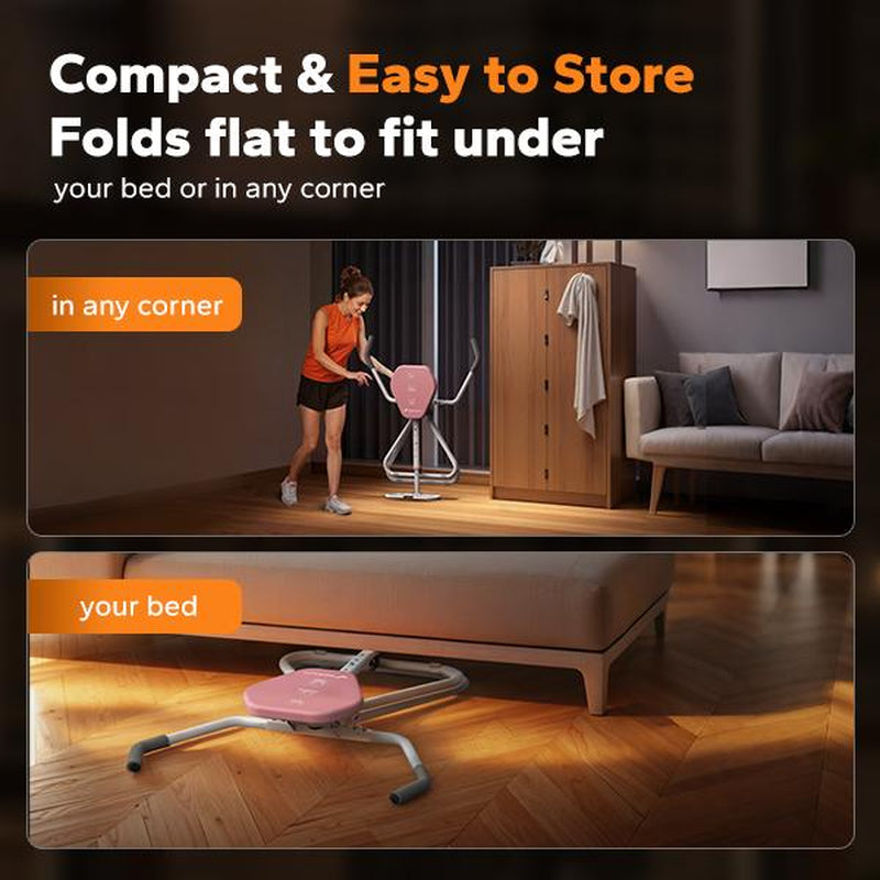 MERACH Seated Ab Crunch Trainer, Foldable Core Exercise Equipment for Home Gyms, Comfortable Multi-Functional Waist Twist Exercise Trainer