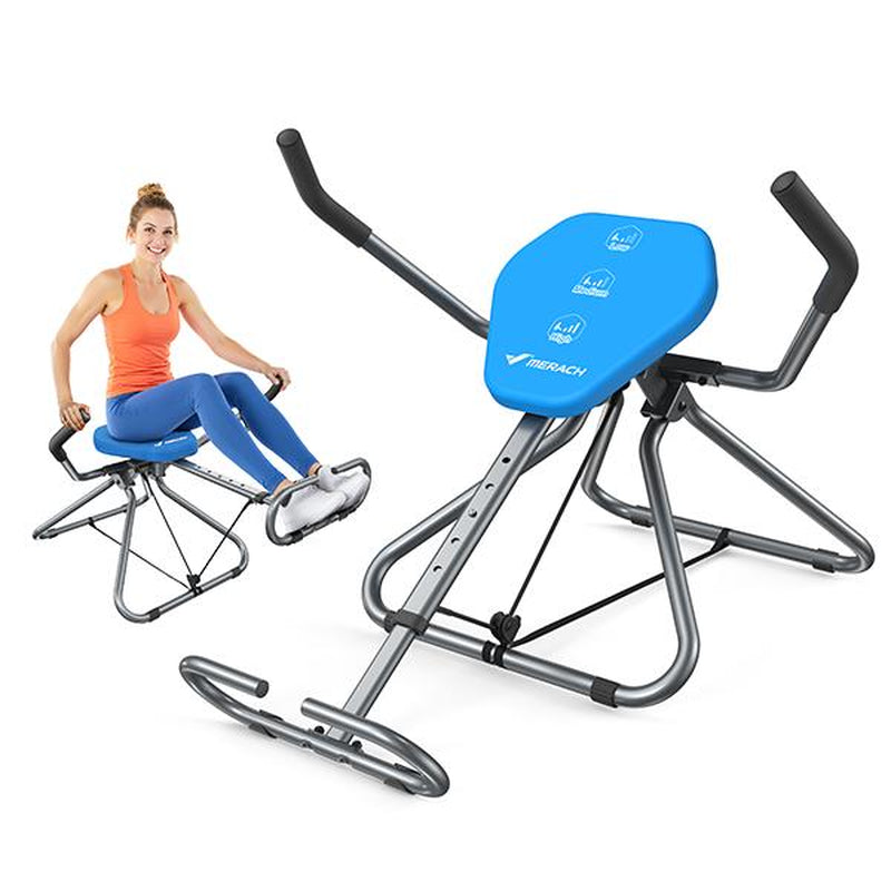 MERACH Seated Ab Crunch Trainer, Foldable Core Exercise Equipment for Home Gyms, Comfortable Multi-Functional Waist Twist Exercise Trainer
