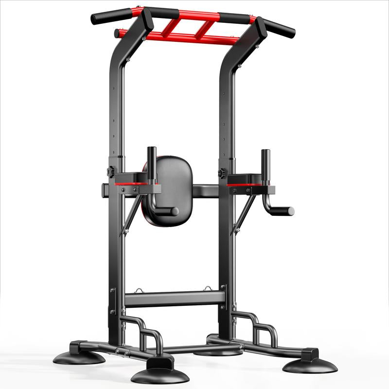 Power Tower Pull up Bar Station for Home Gym - Adjustable Height, Multi-Function Dip Station, 500LBS Capacity - Strength Training Equipment for Pull Ups, Dips & Leg Raises (Black)