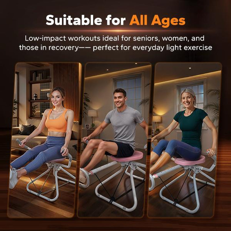 MERACH Seated Ab Crunch Trainer, Foldable Core Exercise Equipment for Home Gyms, Comfortable Multi-Functional Waist Twist Exercise Trainer