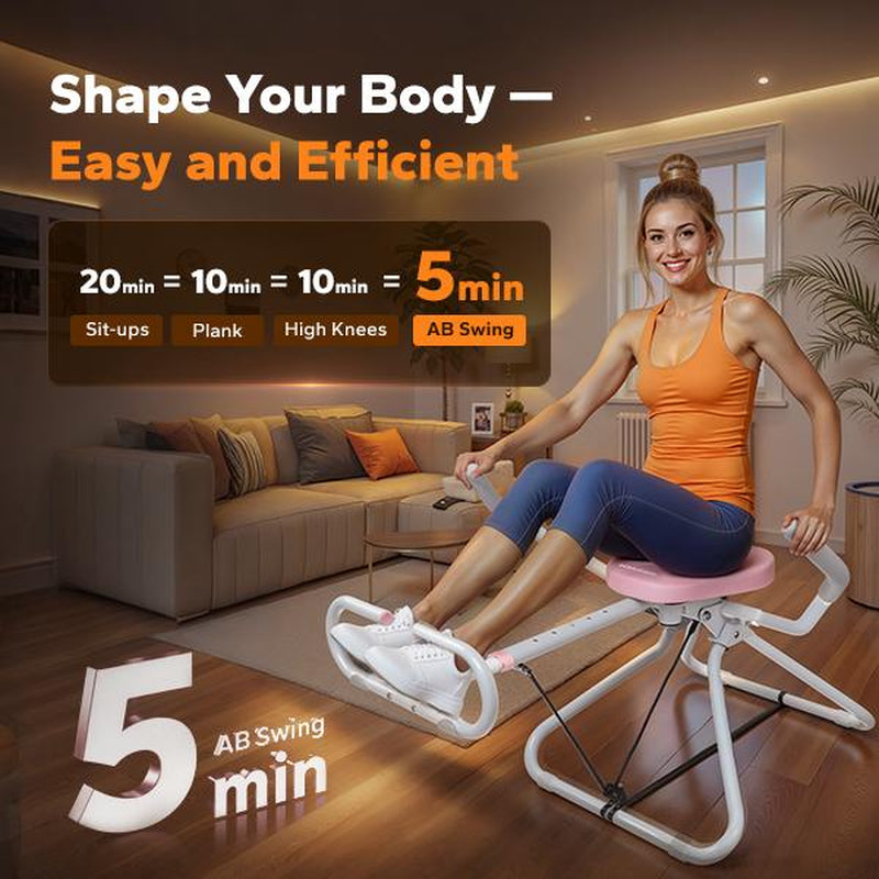 MERACH Seated Ab Crunch Trainer, Foldable Core Exercise Equipment for Home Gyms, Comfortable Multi-Functional Waist Twist Exercise Trainer