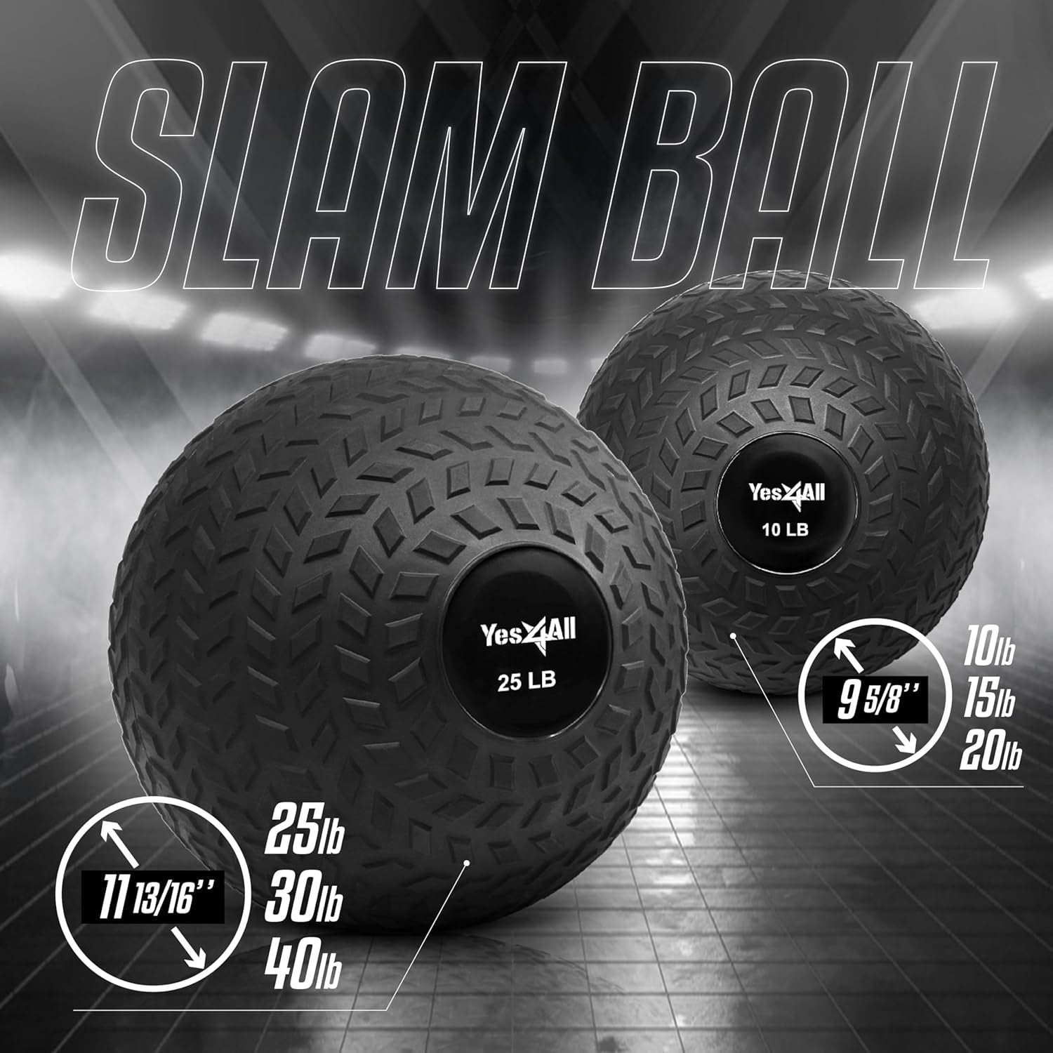 Slam Balls, 10-40Lb Weighted Ball Weight, Durable PVC Sand Filled Workout Dynamic Slam Ball for Core Strengthen