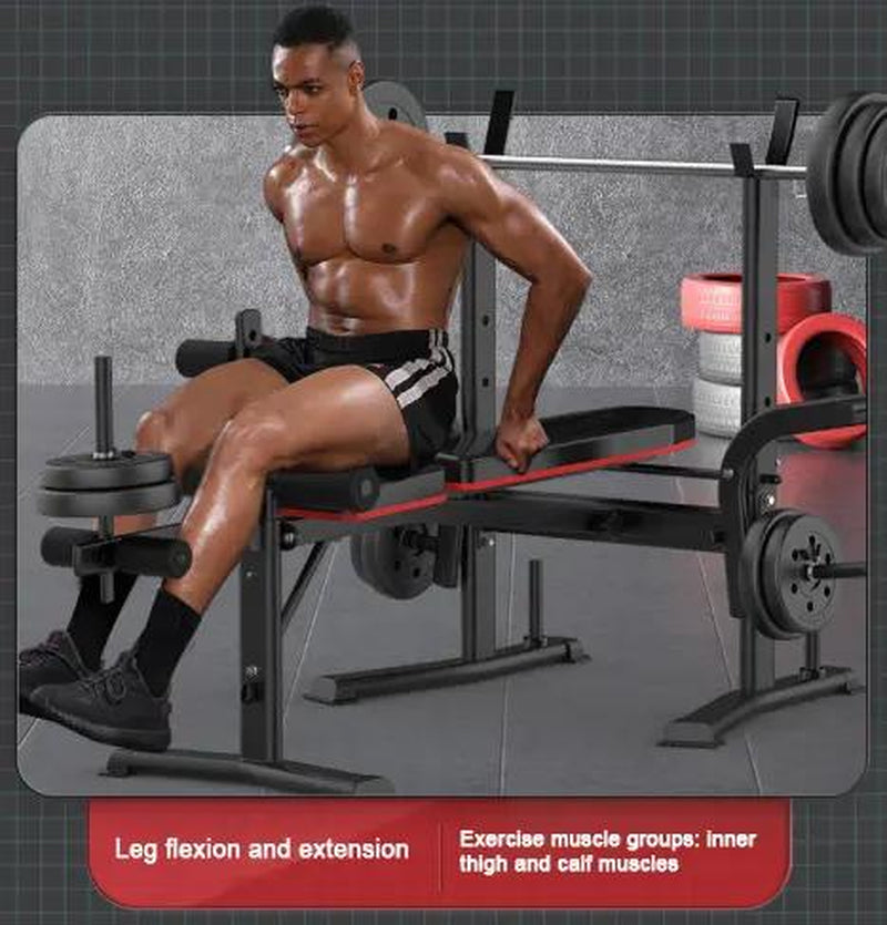 Workout Bench for Home Gym Strength Training Equipment with Preacher Curl Pad and Weight Rack Storage