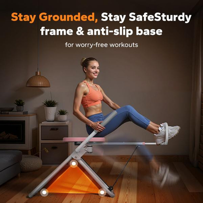 MERACH Seated Ab Crunch Trainer, Foldable Core Exercise Equipment for Home Gyms, Comfortable Multi-Functional Waist Twist Exercise Trainer