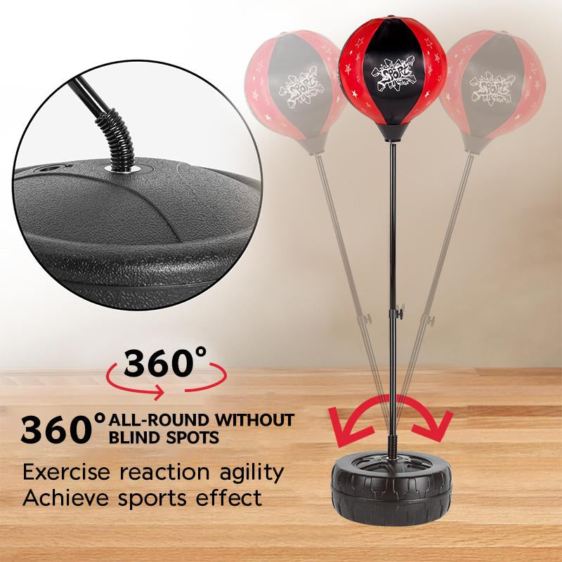 Adjustable Punching Bag with Boxing Gloves – Fun and Safe Toy for Karate, Martial Arts Training & Active Play, Perfect Gift for All Drills