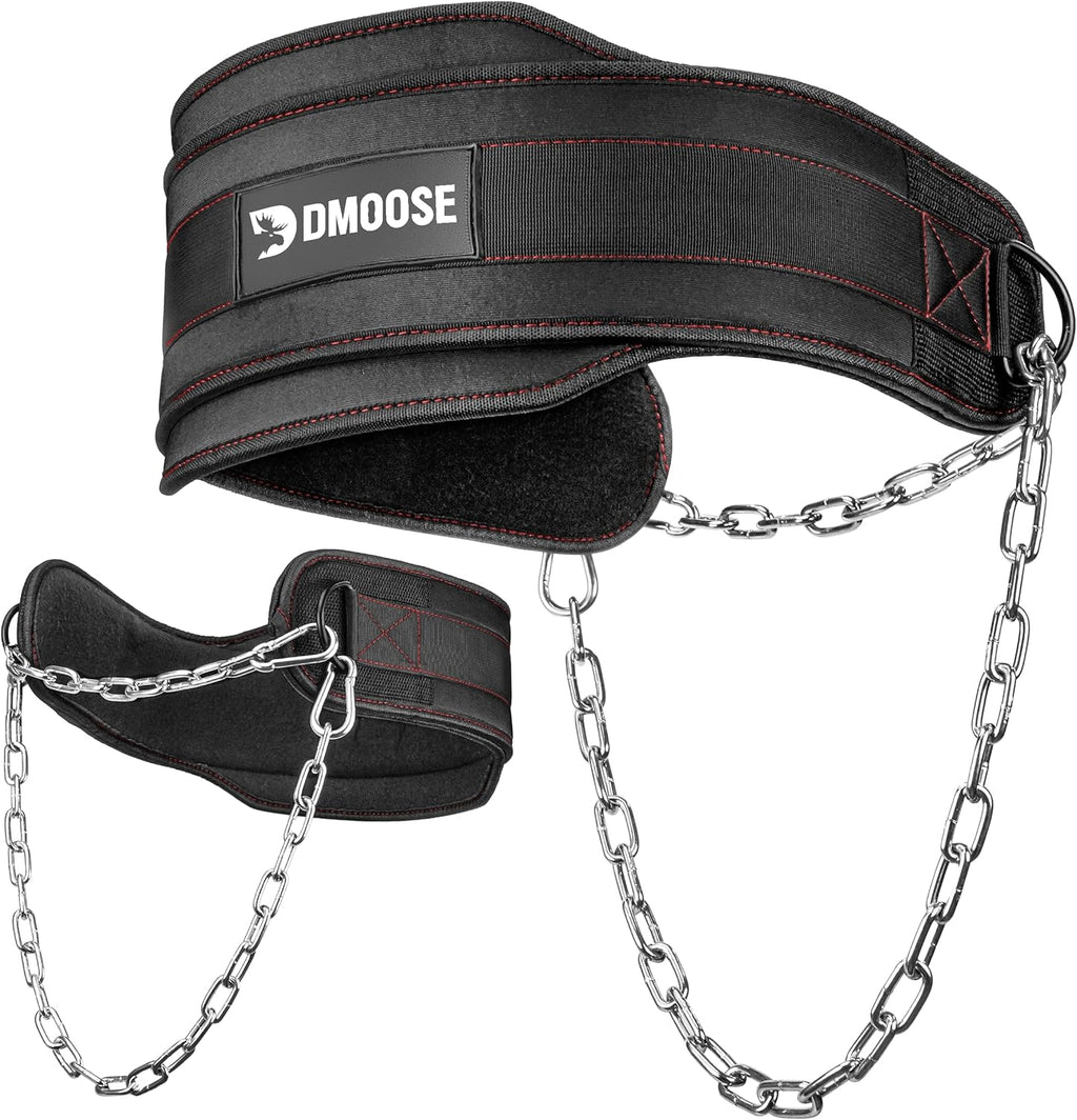 Dip Belt for Weight Lifting, Pullup, Squats & Dips - 36" Robust Steel Chain, Comfortable Neoprene Padding Supports 350Lbs - Gym Weight Belt for Strength Training Workout & Weightlifting