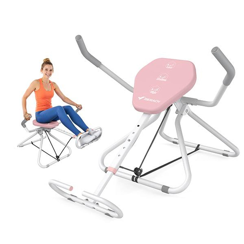 MERACH Seated Ab Crunch Trainer, Foldable Core Exercise Equipment for Home Gyms, Comfortable Multi-Functional Waist Twist Exercise Trainer